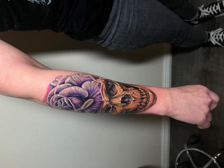Tattoos - Justin Hammontree Rose Skull - 144541